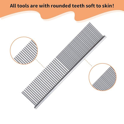Ergonomic Slicker Brush for Long-Haired Dogs - Wooden Handle, Long Pins for Grooming Goldendoodles