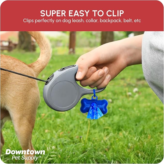 Downtown Pet Supply Rainbow Paw Print Poop Bags (520 CT &amp; 2 Dispensers) - Leak-Proof, Unscented, Clips to Dog Leashes &amp; Harnesses