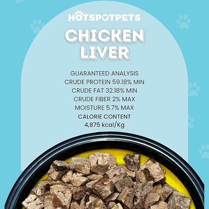 hotspot pets Freeze Dried Chicken Liver Treats for Cats &amp; Dogs -1LB Big Bag-Made in USA- Single Ingredient All Natural, Grain-Free - Perfect for Training, Food Topper or Snack