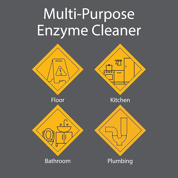 Pro-Grade Multi-Purpose Probiotic Enzyme Cleaner - Pet Stain and Odor Remover, Drain Cleaner - Powerful Cleaning &amp; Odor Eliminating Formula For Professional &amp; Home Surfaces - 32 Ounce