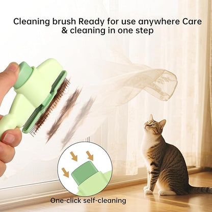 Flea Comb and Pet Hair Removal Glove for Cats &amp; Dogs Brush for Shedding Pet Hair Removal Comb with Long &amp; Short Stainless Steel Teeth for Deshedding &amp; Clothing/Couch/Furniture/Carpet/Car Seat
