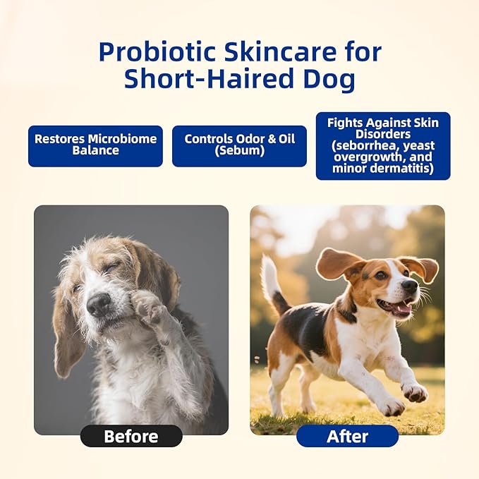 Unipaws Probiotic Short-Haired Dog Conditioner – Degreasing, Soothing &amp; Anti-Shedding for Red, Itchy Skin, Vegan Calendula, Coconut &amp; Oatmeal – EWG Green &amp; Medicated, Made in Korea, 16.9 Fl Oz