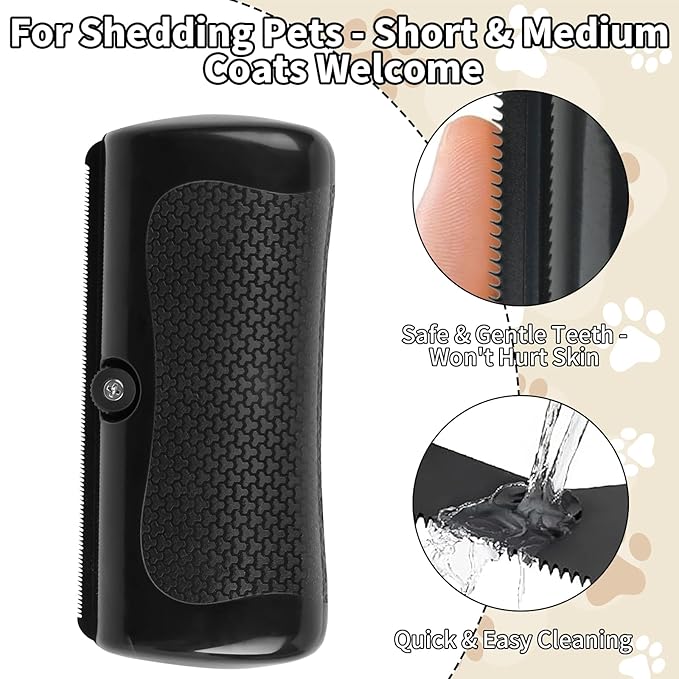 Deshedding Dog Brush - Pet Grooming Tool for Dogs &amp; Cats, Removes Loose Hair on Short &amp; Long Coats, Easy to Clean