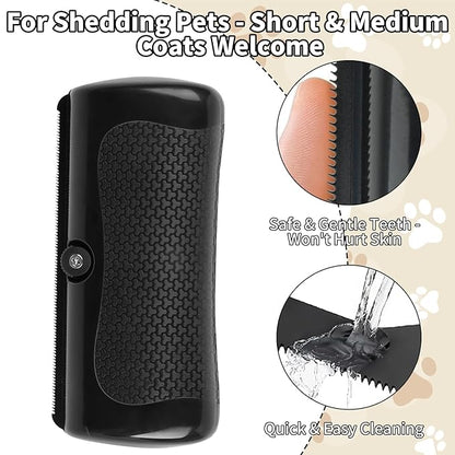 Deshedding Dog Brush - Pet Grooming Tool for Dogs &amp; Cats, Removes Loose Hair on Short &amp; Long Coats, Easy to Clean