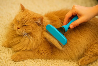 Large Pet Grooming Brush - Deshedding Dematting Tool, Undercoat Deshedding for Dogs &amp; Cats, Extra-Wide and Curved Grooming Brush &amp; Deshedder Comb for Long Hair, Reduces Shedding