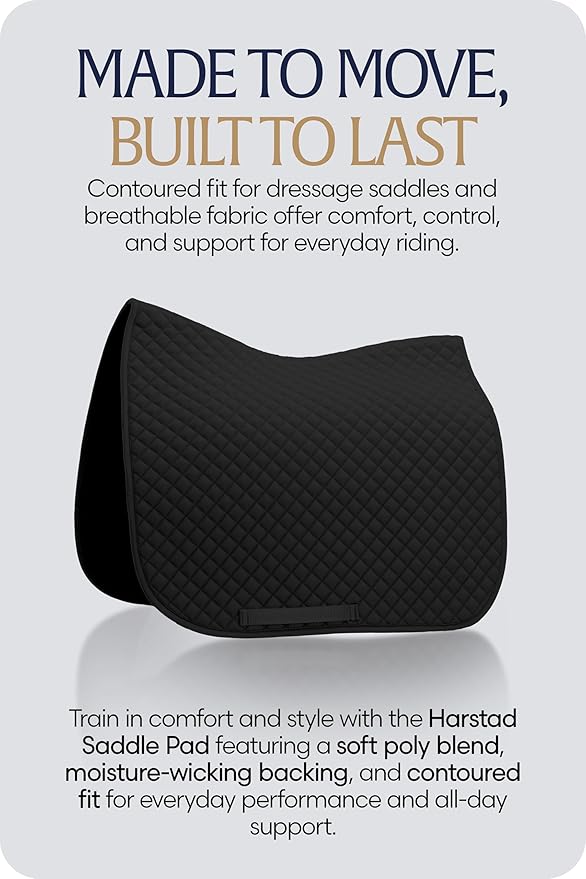 Equinavia Harstad Dressage Saddle Pad | Classic &amp; Durable | Moisture-Wicking Tricot Backing