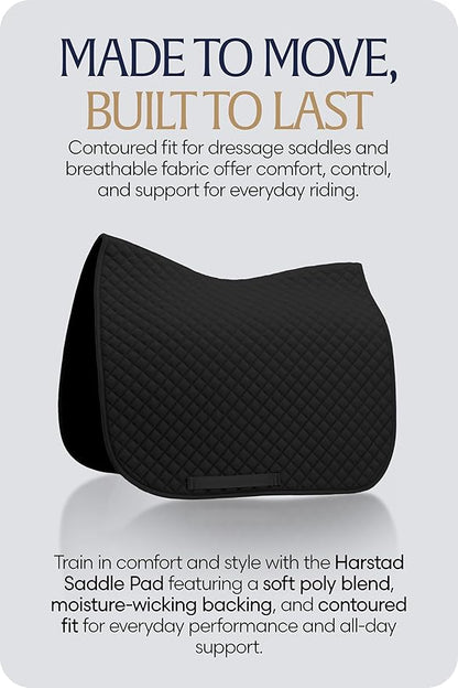 Equinavia Harstad Dressage Saddle Pad | Classic &amp; Durable | Moisture-Wicking Tricot Backing