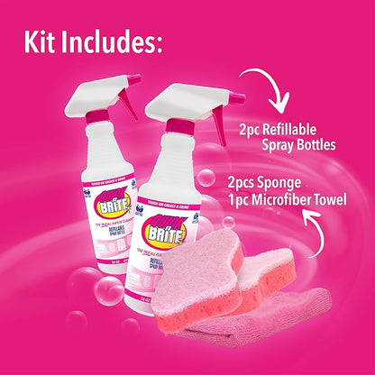 Quick N Brite All Purpose Cleaner, 7 Piece Combo Kit, with Cleaning Paste 80 oz