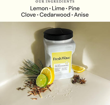 Fresh Wave Lemon Odor Removing Gel Refill, 63 oz. - Safer Odor Absorbers for Home, Natural Plant-Based Odor Eliminator, Every 15 oz. lasts 30-60 Days, For Cooking, Trash &amp; Pets