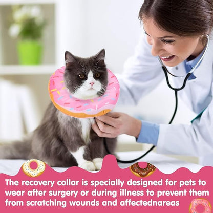 BINGPET Soft Donut Cat &amp; Small Dog Recovery Collar, Adjustable Protective Pet Cone After Surgery