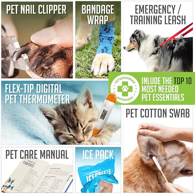 EVERLIT Pet Medic First Aid Kit | 95 Pcs Vet-Approved Medical, Outdoor &amp; Emergency Supplies for Dogs, Cats, Animal Care | Travel-Friendly Compact Bag for Home, Car and Travel (Valentine Lace)
