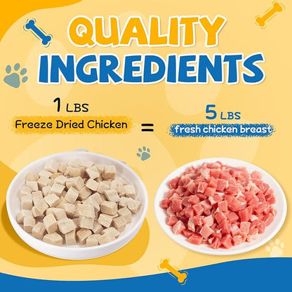 gazeupon Freeze Dried Chicken Treats for Dogs &amp; Cats, Single Ingredient Natural and Healthy Training Treats &amp; Food Topper, High Protein Dog Snacks,10.58 oz