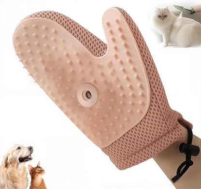 Pet Hair Removal Glove,2025 New All-in-One Grooming Mist Pet Hair Remover Gloves, Pet Hair Remover Glove for Cats &amp; Dogs,Double-Sided Reusable Gloves for Couch, Clothing,Carpet (Pink)