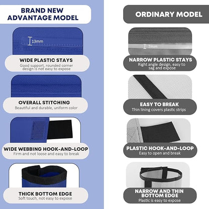 Premium 4-Pack Horse Fly Boots &amp; Leggings Loose-Fit Fine Mesh with Stay-On Fasteners, Support Strips &amp; Anti-Stomp Design Breathable Non-Slip Protection Leg Wrap (Large) Royal Blue