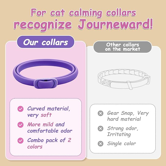 Calming Collar for Cats - 4 Pack, Adjustable Size, Efficiently Reduces Anxiety &amp; Stress for 30 Days, Safe Cat Pheromone Collars, Calming Cat Collar