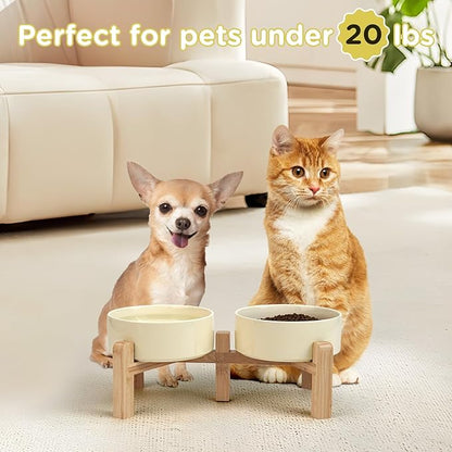 SPUNKYJUNKY Elevated Dog Bowls Ceramic, 5.1&