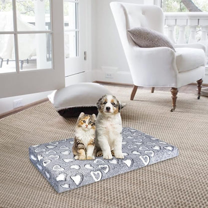 VANKEAN Reversible Cool and Warm Dog Bed Mat for Crates - Stylish Pad With Waterproof Inner Linings and Removable Machine Washable Cover, Firm Support for Small to XX-Large Dogs, Grey