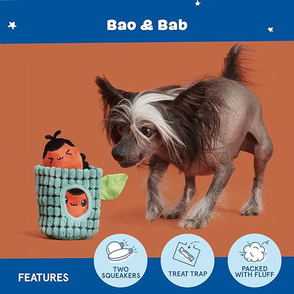 Barkbox Bao &amp; BAB Plush Toy, Multi-Part Fun for and Perfect for Interactive Playtime, X-Small Breeds