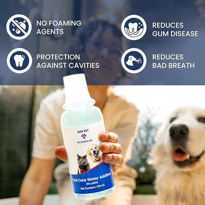 Rad Health Water Additive – Dog Dental Water Additive for Fresh Breath, Plaque &amp; Tartar Control, Easy Mouthwash for Dogs &amp; Cats, 330ml Formula Supports Daily Oral Hygiene, No Brushing Needed