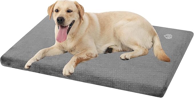 EMPSIGN Stylish Dog Bed Mat Dog Crate Pad Mattress Reversible (Cool &amp; Warm), Water Proof Linings, Removable Machine Washable Cover, Firm Support Small to XX Large Dogs, Grey,XL(41&