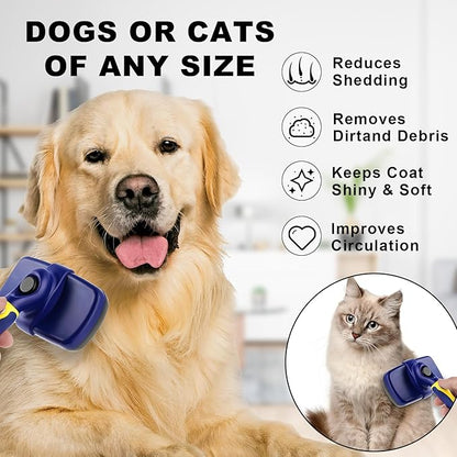 Pet Grooming Brush, Double Sided Undercoat Rake for Dogs &amp; Cats, Professional Deshedding Brush and Dematting Tool, Safe and Effective Removing Knots, Mats, Tangles,and Flying Hair