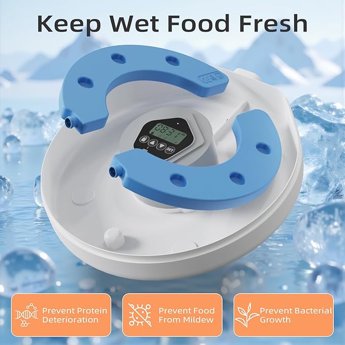 Pet Feeder Ice Tray Accessory – Freeze &amp; Insert to Keep Pet Food Fresh &amp; Cool, Extends Freshness in Automatic Feeders