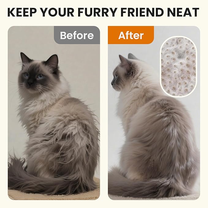 Cat Steam Brush for Shedding, Pet Steam Brush for Cats and Dog, 4 in 1 Rechargeable Cat Hair Brush, Spray Anti-Static, Massage, Cleaning, Shedding &amp; Combing All In One, for Long &amp; Short Haired Pets!