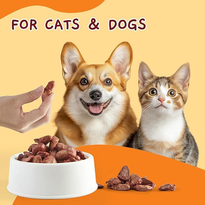 Jungle Calling Cat Treats &amp; Dog Snacks, Freeze Dried Chicken Hearts Halves for Cats &amp; Dogs, Single Ingredient Organ Meat, High Protein Pet Training Treats &amp; Food Topper, 7.76 oz