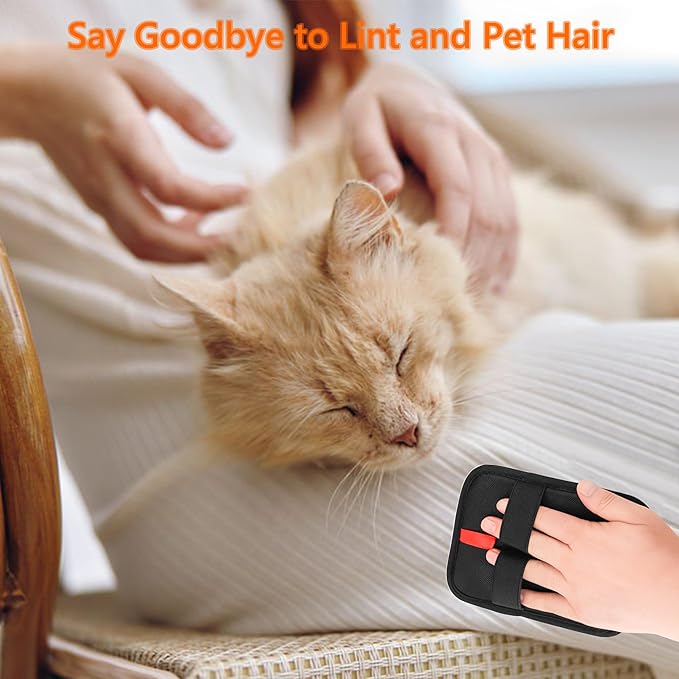 Pet Hair Removal Glove，Static Electricity Grooming Mitt Tool for Dogs &amp; Cats - Remove Fur from Pets, Furniture, Car Seats