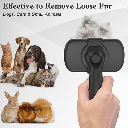 Swihauk Self Cleaning Slicker Brush for Dogs &amp; Cats - Skin Friendly Deshedding and Grooming Brush for Haired Pets, Pet Supplies Accessory, Black