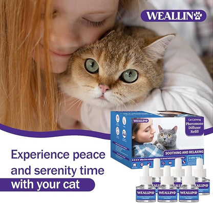 6 Pack Cat Calming Diffuser Refills - Cat Pheromones Calming Diffuser Refill Relieve Anxiety &amp; Stress 6 Month Supply, Cat Pheromone Diffuser Refills (Fits All Common Diffuser Heads)