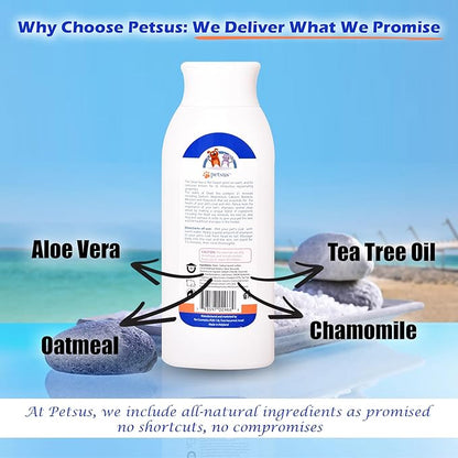 Hypoallergenic Dog &amp; Cat Shampoo and Conditioner – All-Natural Itchy Skin Relief for Allergies | Puppy Safe | Soothing with Tea Tree Oil, Aloe Vera, and Oatmeal for Sensitive Skin