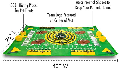 NFL Green Bay Packers Dog Snuffle Mat – Interactive Pet Slow Feeder, Football Field Design Food Puzzle Toy for Dogs &amp; Cats, Foraging Activity Mat for Smarter Feeding