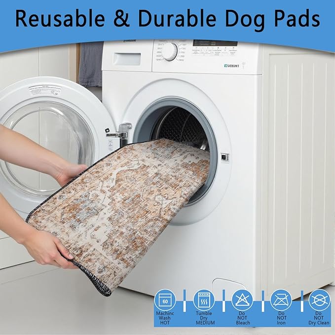 Washable Pee Pads for Dogs 2 Pack, Absorbent Reusable Puppy Pads Waterproof, Leakproof &amp; Non-Slip Whelping Pad, Potty Training Pads for Dogs Playpen Mat 24x36