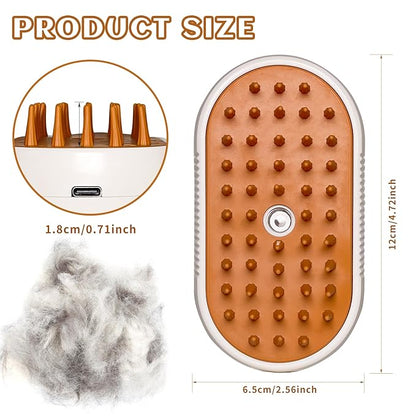 Spritz Defur Comb for Cats, New 3-in-1 Cat Steam Brush for Massaging and Cleaning Shedding Pets, Comb for Long and Short Hair Cats and Dogs Grooming Tool (White)
