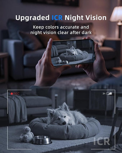 Indoor Camera 5G WiFi Pan &amp; Tilt 2.5K 4MP Compatible up to 256GB SD Card (Not Included) - Security Camera Indoor, Plug-in Puppy/Pet Camera with Speaker/Phone App for Room, Motion Tracking