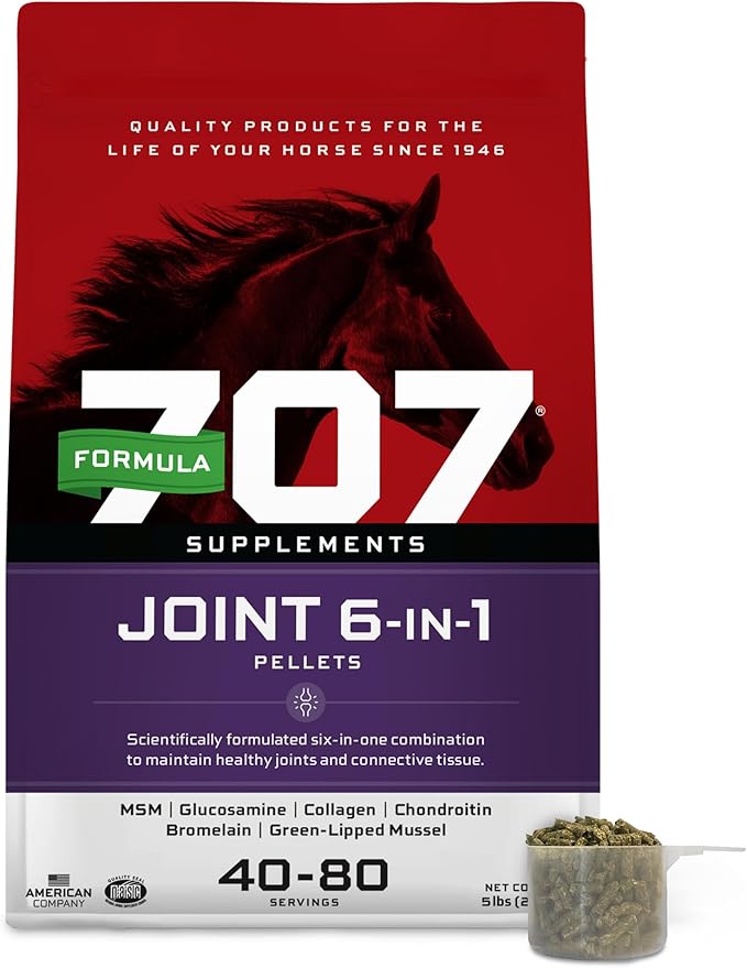 Formula 707 Joint 6in1 Equine Supplement 5 lb Bag - Support for Joint Integrity and Inflammatory Response in Horses - Green-Lipped Mussel, MSM, Glucosamine, Chondroitin &amp; Collagen