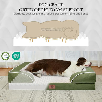 Comfort Expression Small Dog Beds Waterproof Cat Beds Orthopedic Foam Sofa Beds for Small Dogs Comfy Pet Bed with Washable Removable Cover &amp; Non-Slip Bottom(XX-Small,Light Green)