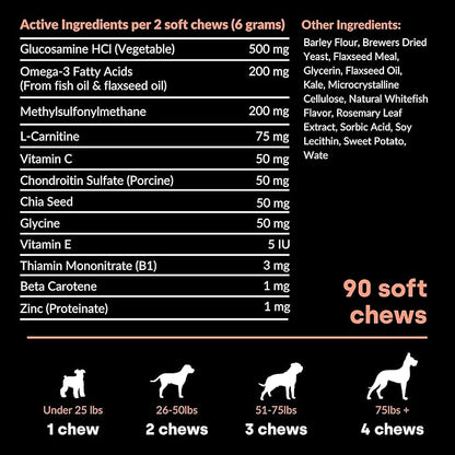 Joint &amp; Recovery | 2-in-1 Joint &amp; Muscle Chews. Help Reduce Pain &amp; Increase Daily Activity. Helps with Arthritis and Pain Prevention. Tasty Trout Flavor.