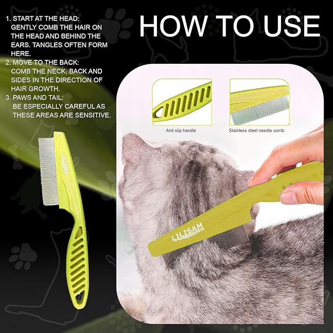 Pet Self Cleaning Slicker Brush and Grooming Comb - Gently Removes Loose Hair, Tangles, and Dirt - Skin Friendly Deshedding Grooming Tool for Hair Dogs &amp; Cats - Pet Supplies Accessories (Yellow)
