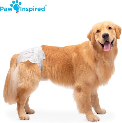 Paw Inspired Disposable Dog Diapers | Female Dog Diapers Ultra Protection | Diapers for Dogs in Heat, Excitable Urination, or Incontinence (12&amp;144 Count) (X-Large (144 Count))