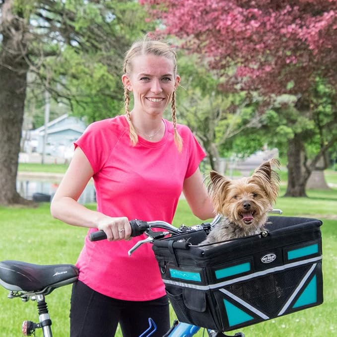 TRAVELIN K9 Pet-Pilot MAX Dog Bicycle Basket Carrier | 8 Color Options for Your Bike (Silver/Grey)
