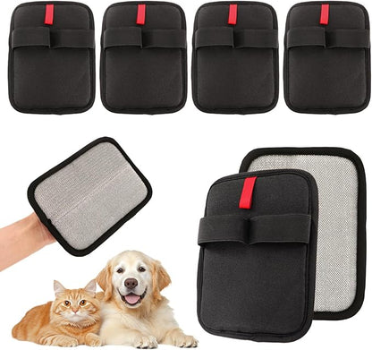 6 Pcs Pet Hair Removal Glove, Electrostatic Pet Hair Remover Gloves, Reusable Cat &amp; Dog Hair Cleaning Gloves, Suitable for Couch, Furniture, Blankets, Curtain, Car Seat