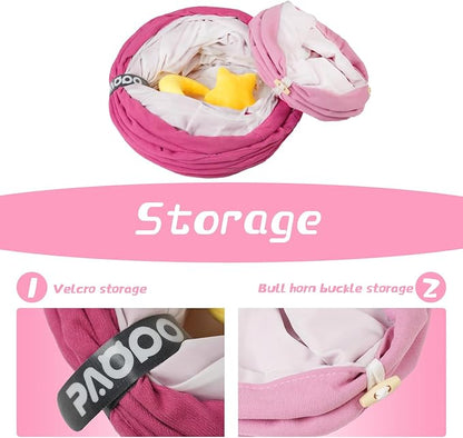 Cat Tunnel, Large Indoor Durable Collapsible Interactive Cat Tube with Peek-A-Boo Hole, Hanging Toys, and Crinkly Paper Lining - Cute Tunnel for Cats, Kittens, Puppies &amp; Rabbits, Pink