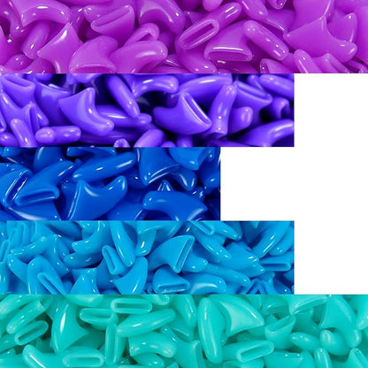 zetpo 100 pcs Cat Nail Caps | Cat Claw Covers | with Adhesives and Applicators (S, Purple, Violet, Blue, Sky Blue, Turquoise)