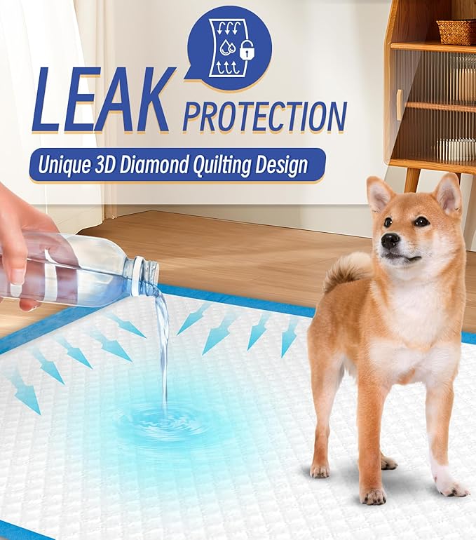 100 Counts XL Puppy Pee Pads 30x36 Inch | Super Absorbent Leak-Proof Dog Training Pads with Odor Control | Quick-Dry Potty Pads for Dogs &amp; Cats