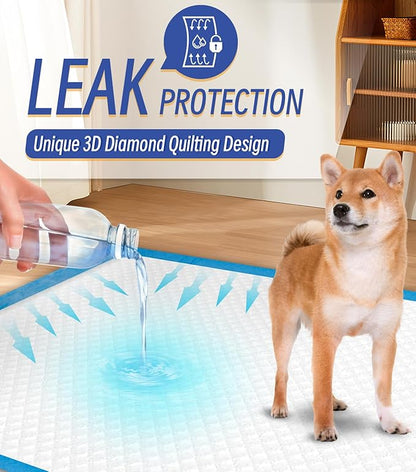 100 Counts XL Puppy Pee Pads 30x36 Inch | Super Absorbent Leak-Proof Dog Training Pads with Odor Control | Quick-Dry Potty Pads for Dogs &amp; Cats