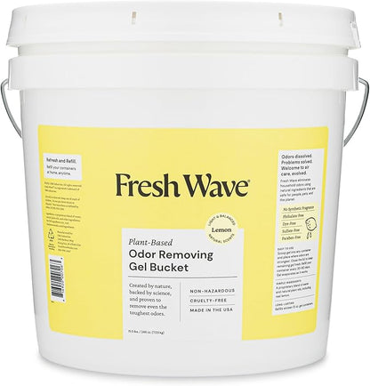 Fresh Wave Odor Removing Gel Bucket, 15.5 lb. (248 oz.) | Lemon Scent Refill | Odor Absorbers for Home | Safer Odor Relief | Natural Plant-Based Odor Eliminator | For Cooking, Trash &amp; Pets