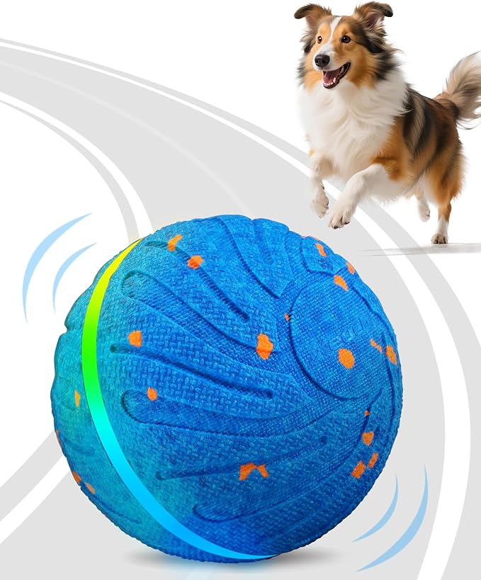Smart Interactive Dog Balls, Automatic Moving Ball for Medium and Large Dogs, E-TPU New Material, Motion Activated Rolling &amp; Rotating Bouncy Toy for Dog Enrichment &amp; Stimulation