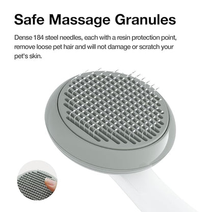 Cat Brush for Shedding, Pet Grooming Self Cleaning Slicker Brush for Cats &amp; Dogs, Grey